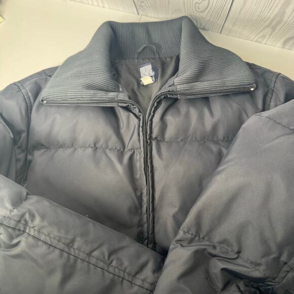 Y2K GAP Womens XL Black Down Filled Insulated Quilted Puffer Ribbed Collar - Picture 6 of 8